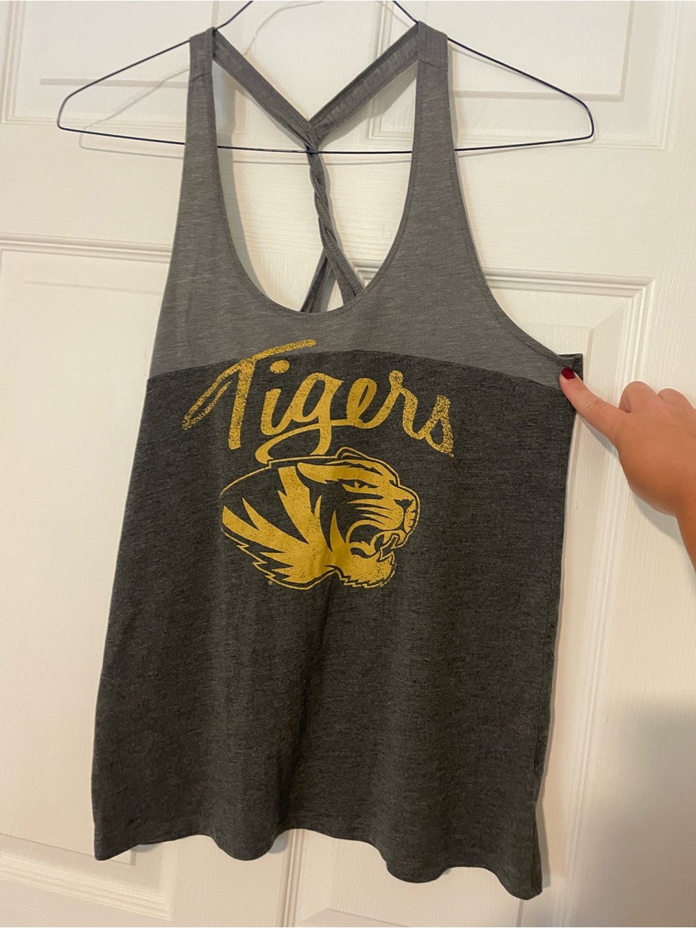 Rivalry Threads Gray Two-Tone Tank with Gold Tigers Graphic